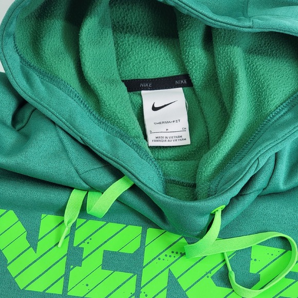 NIKE Therma-Fit Men's Sz‎ S Hoodie Pullover Green Volt DD1762-350 EUC - Picture 7 of 12